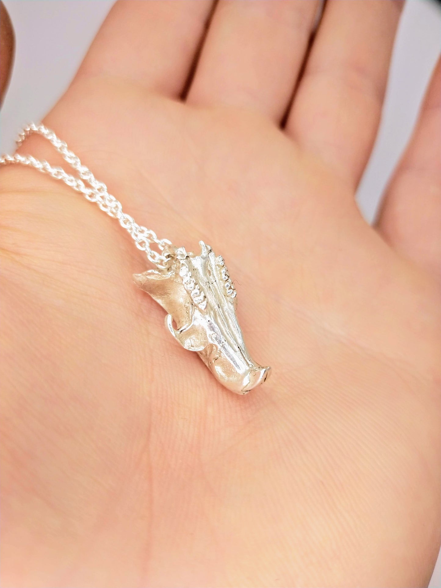 Silver Rat Skull Pendant