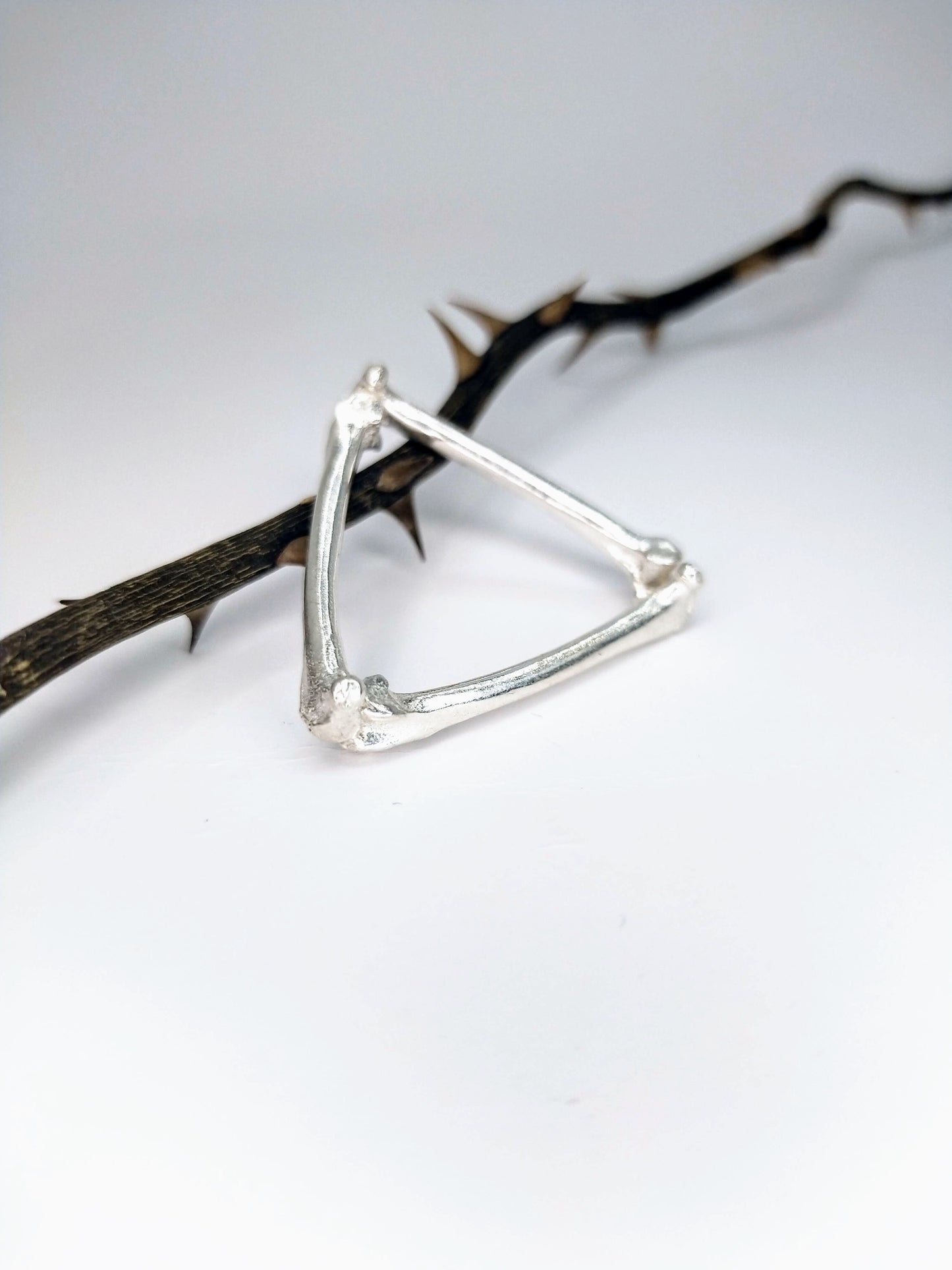 Silver Triangle Bone Ring