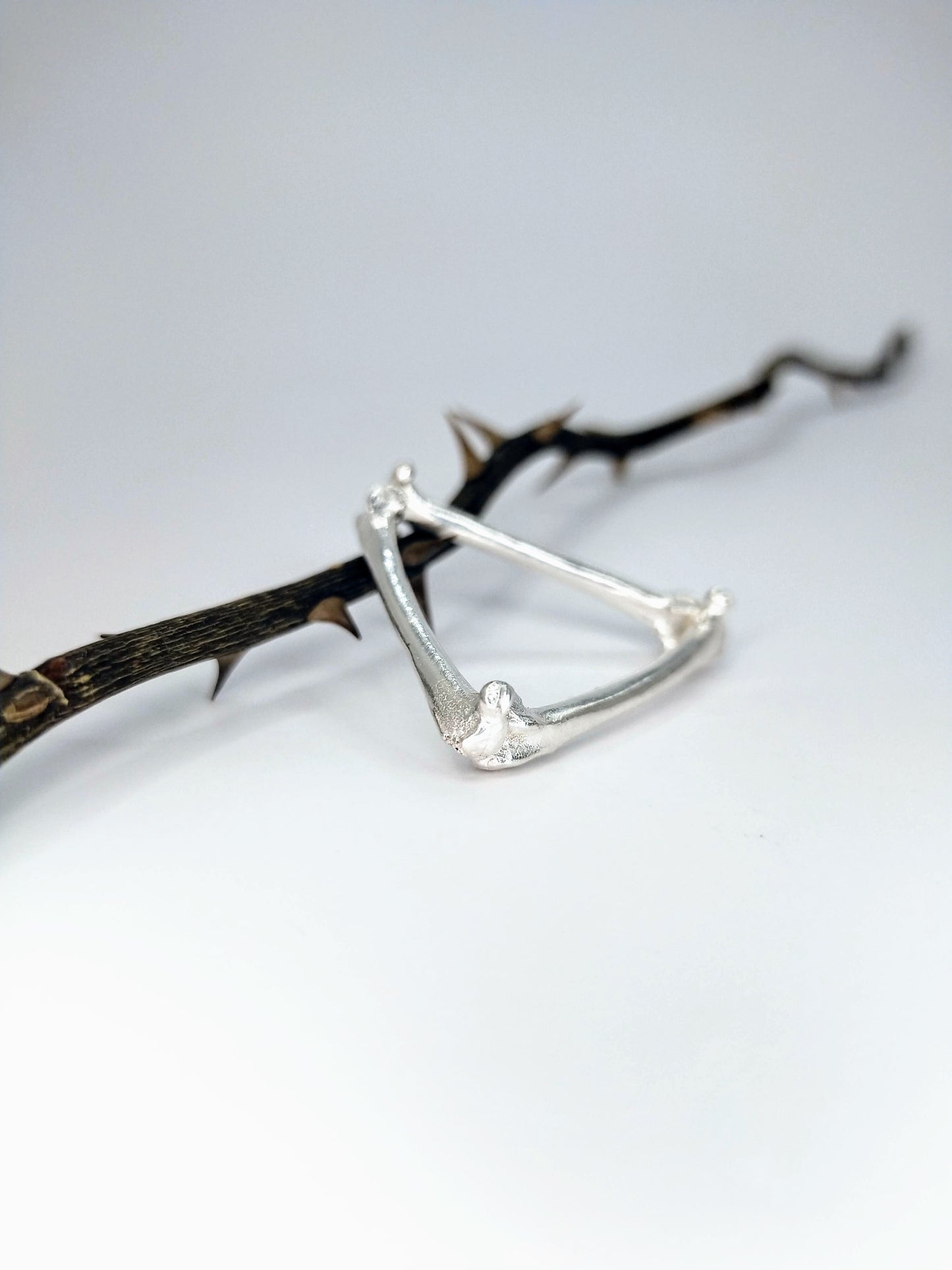 Silver Triangle Bone Ring