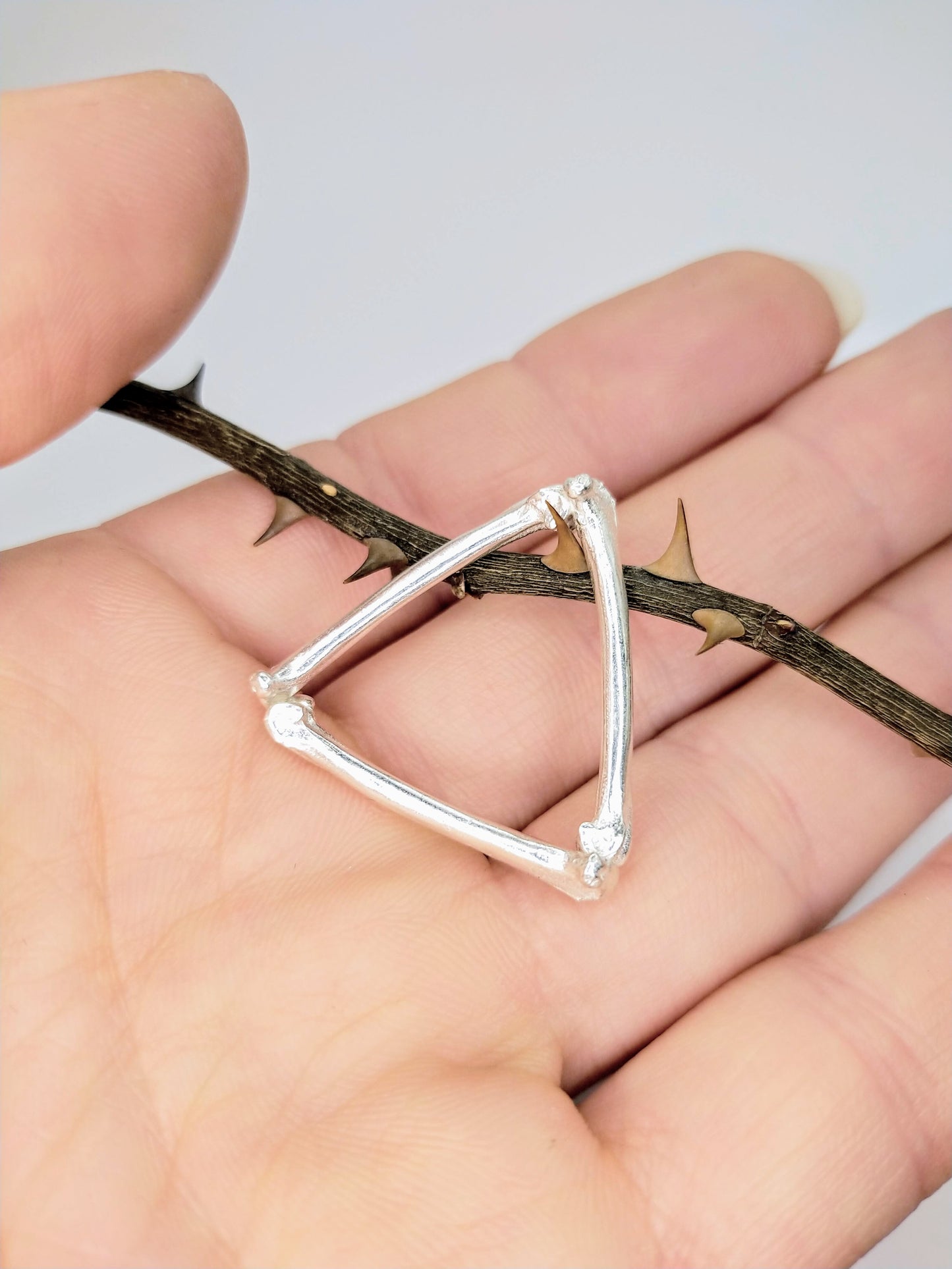 Silver Triangle Bone Ring