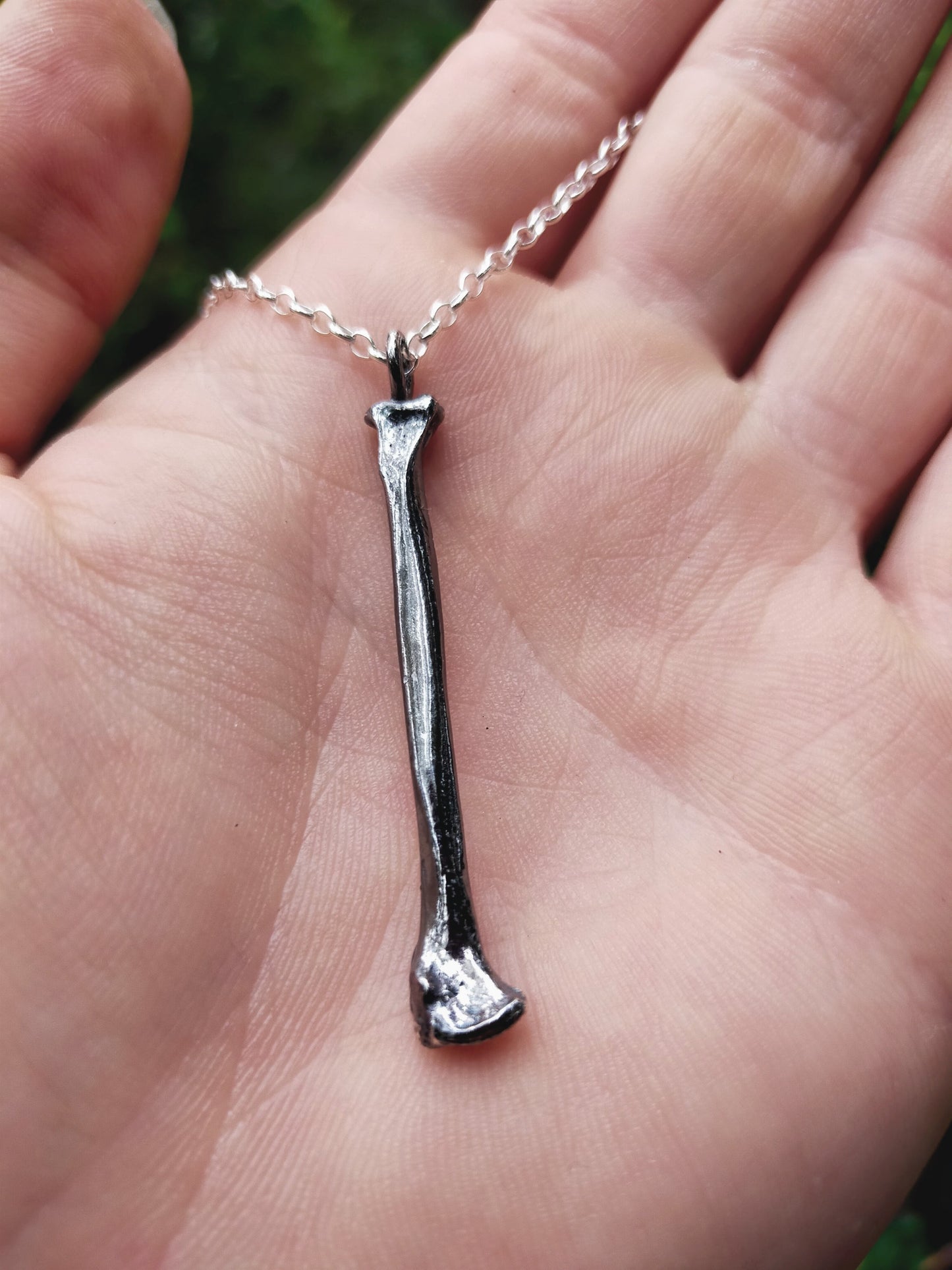 Silver Large Bone Pendant