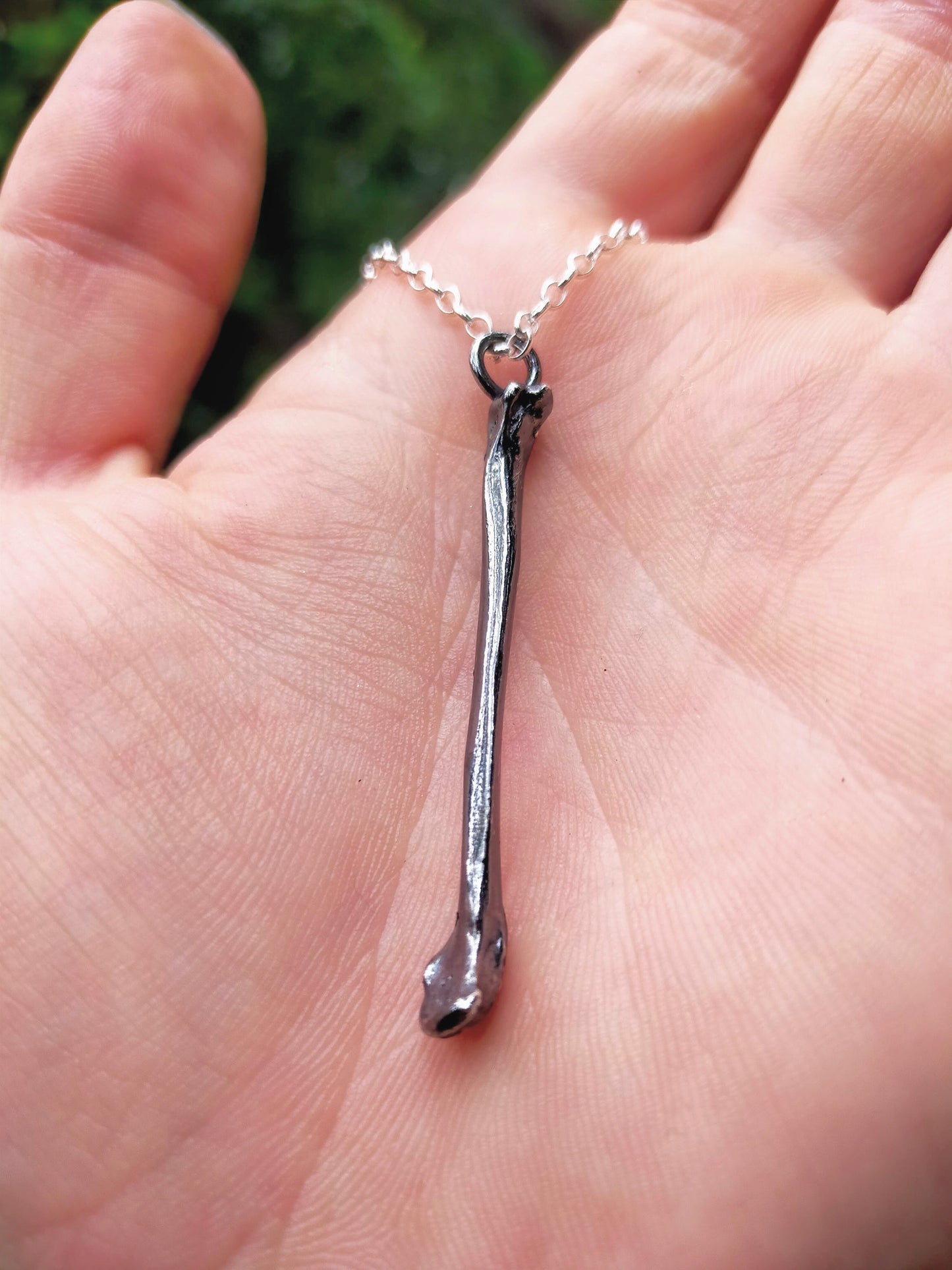 Silver Large Bone Pendant