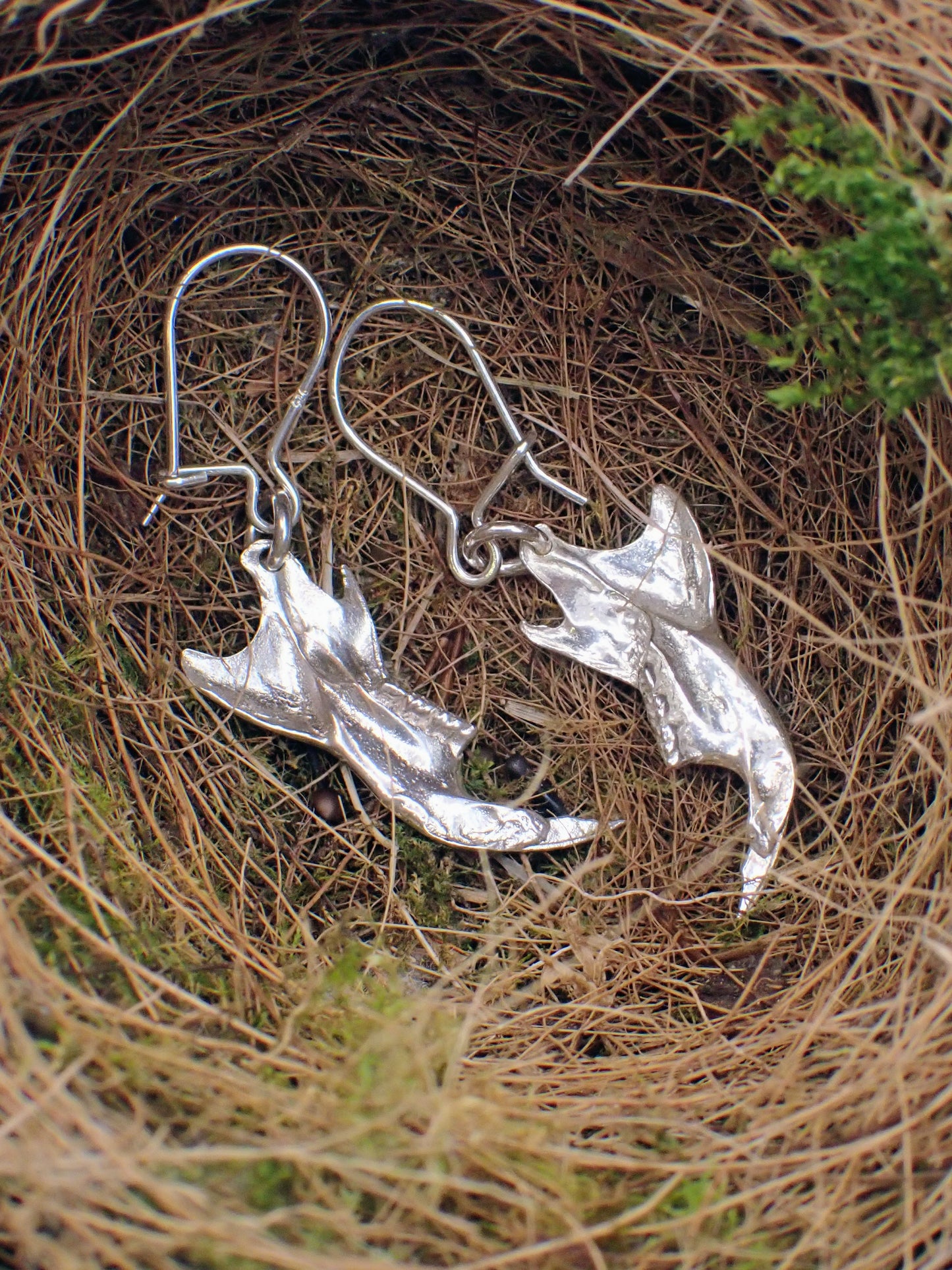 Silver Rat Jawbone Earrings