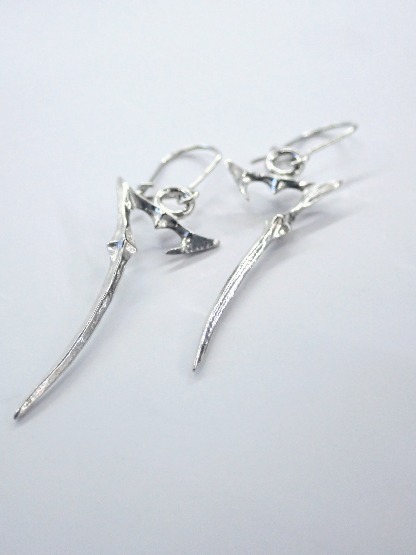 Silver 7 of Hearts Earrings