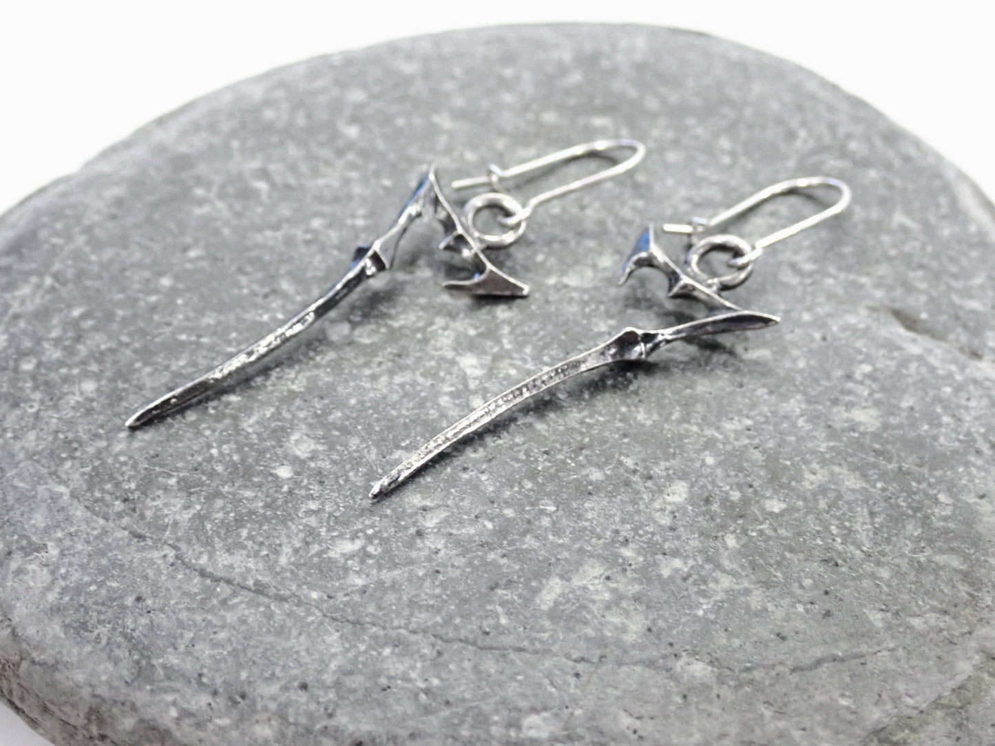 Silver 7 of Hearts Earrings