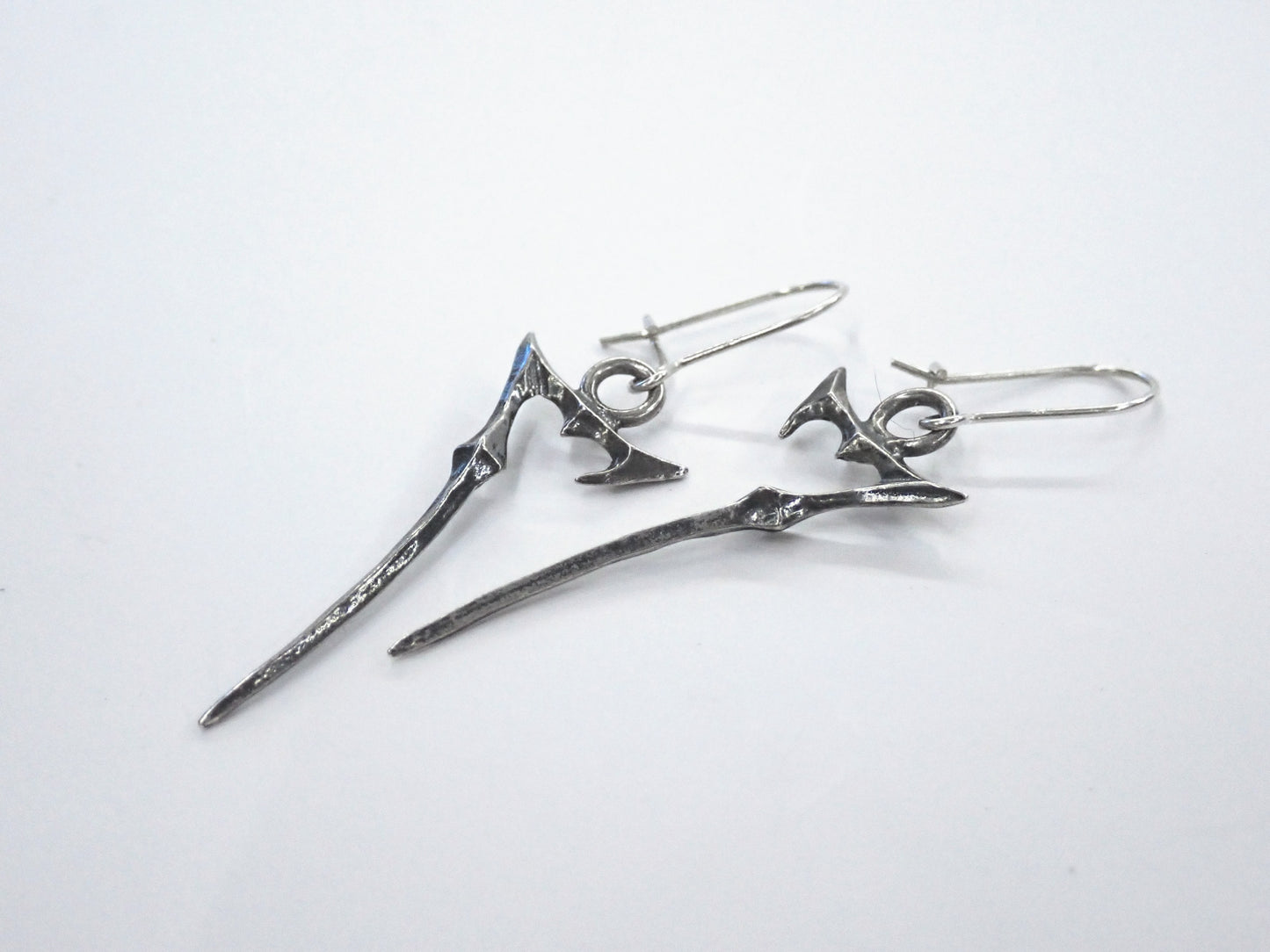 Silver 7 of Hearts Earrings