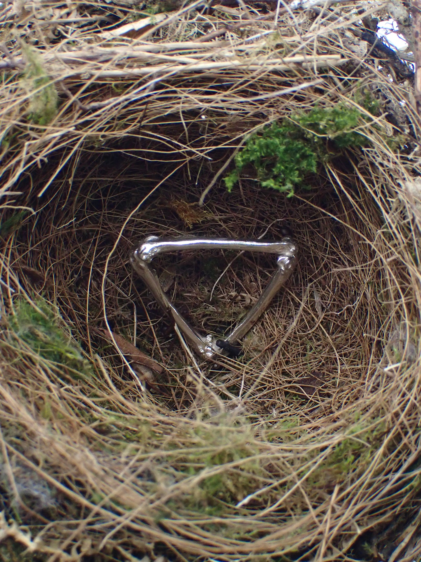 Silver Triangle Bone Ring